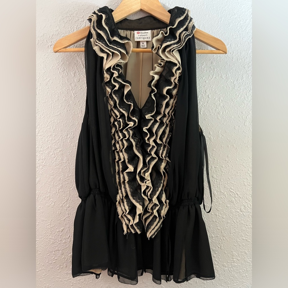 Neiman Marcus Robert Rodriguez Collaboration ruffle top